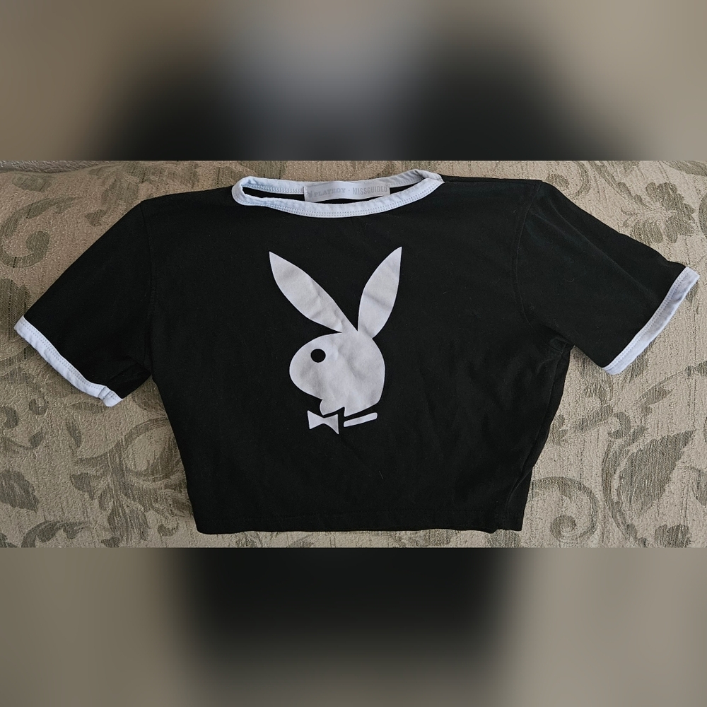 MISSGUIDED Playboy Crop Top